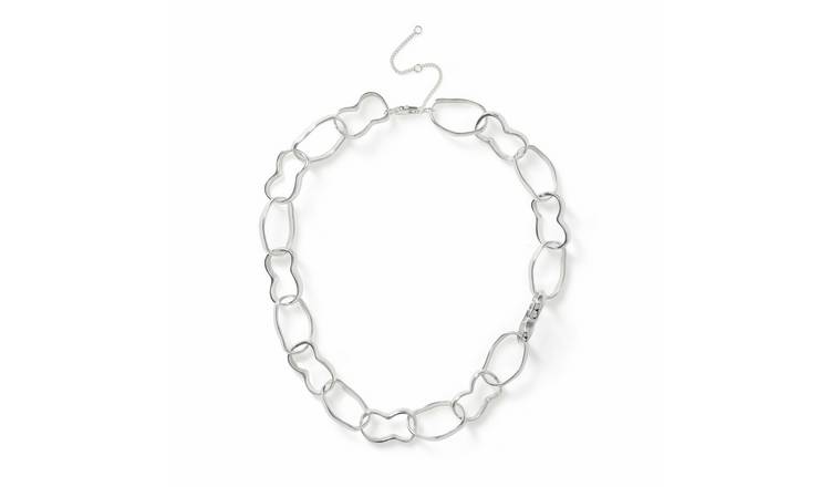 Freedom Silver Tone Link Chain Necklace
