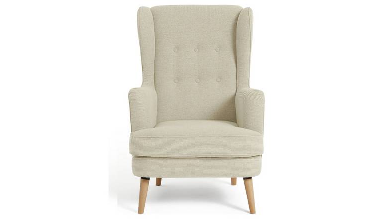 Habitat Callie Cord Fabric Wingback Chair - Latte