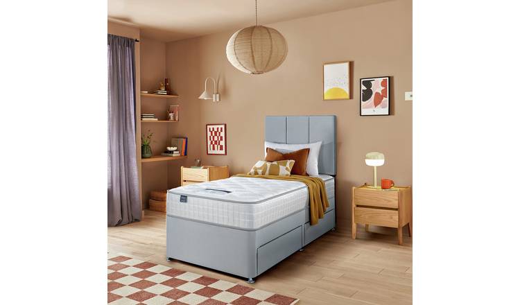 Silentnight Marlow 1000 Pocket Memory Single 2 Drawer Divan Bed - Light Grey