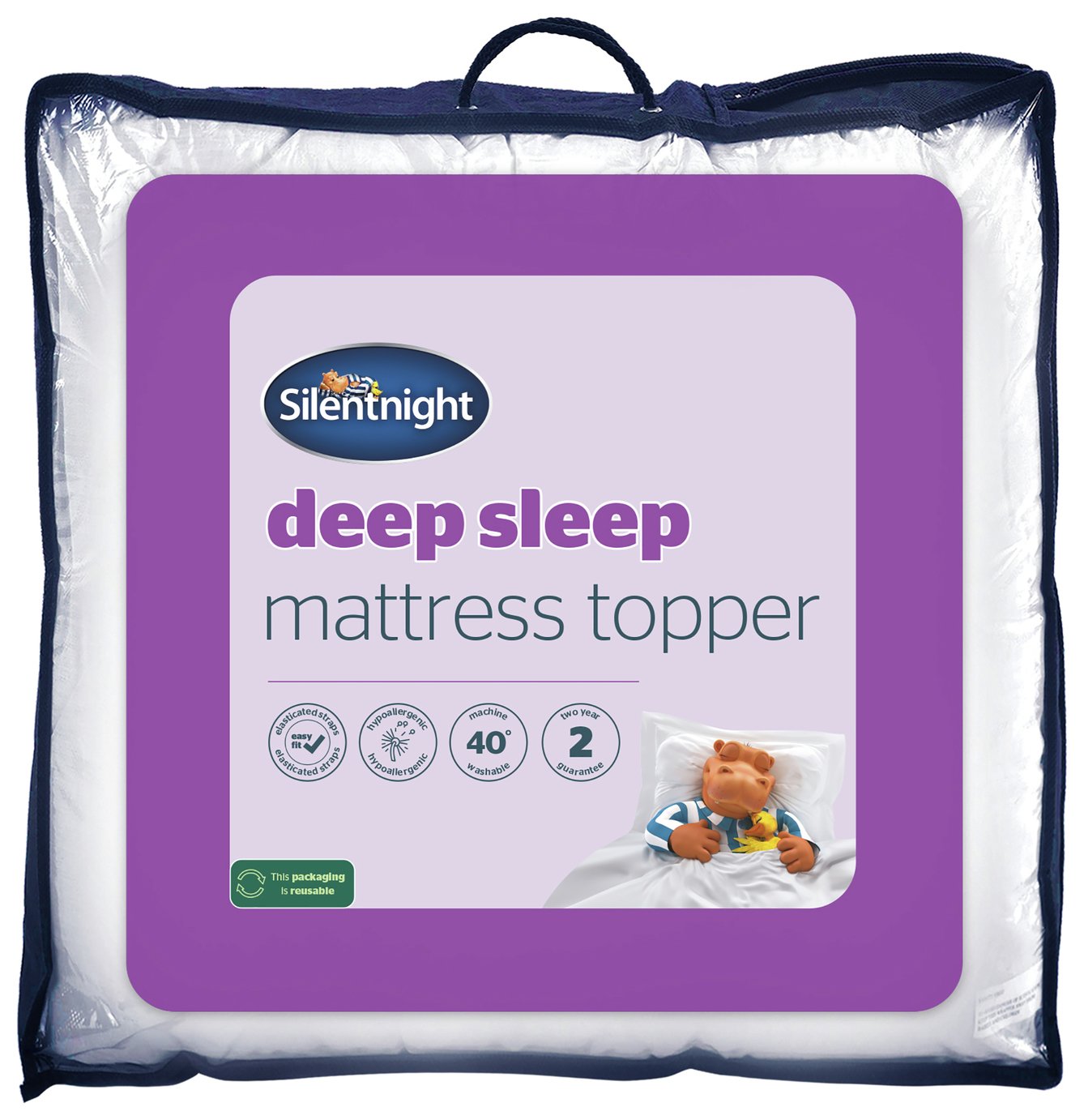 Double Silentnight Deep Sleep Mattress Protector 137cm x 193cm White