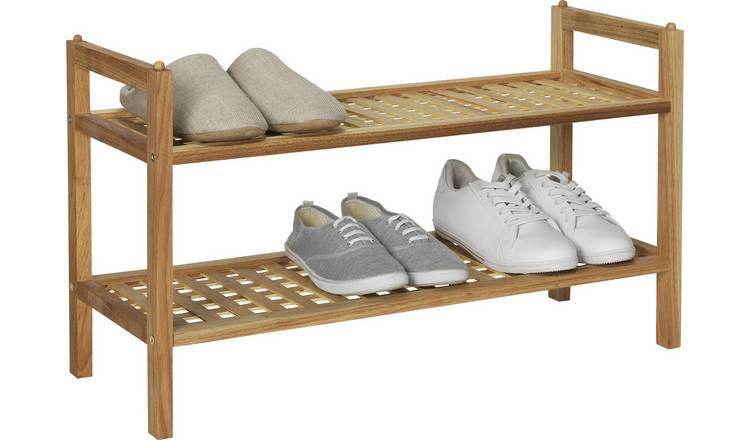 Buy Argos Home 2 Tier Stackable Shoe Rack Walnut Shoe Storage Argos