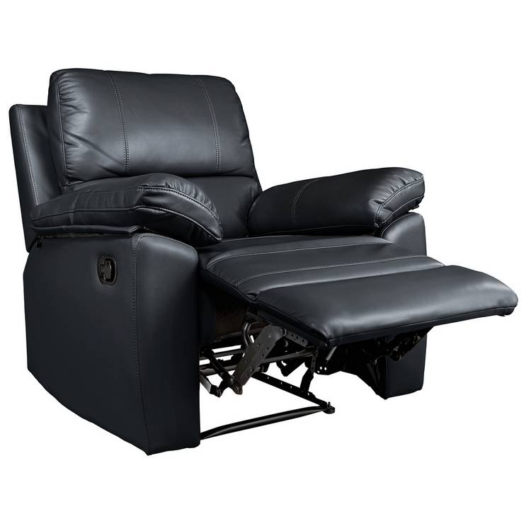 Argos Home Toby Faux Leather Manual Recliner Chair - Black 0