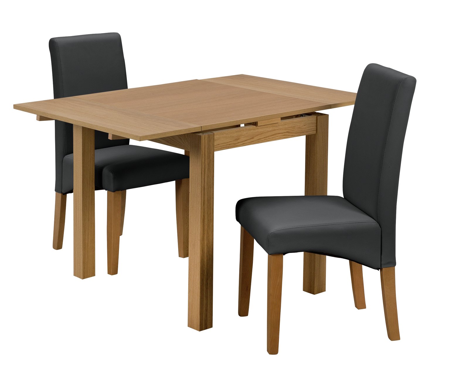 Argos Home Clifton Oak Veneer Ext 2-4 Seater Table - Black