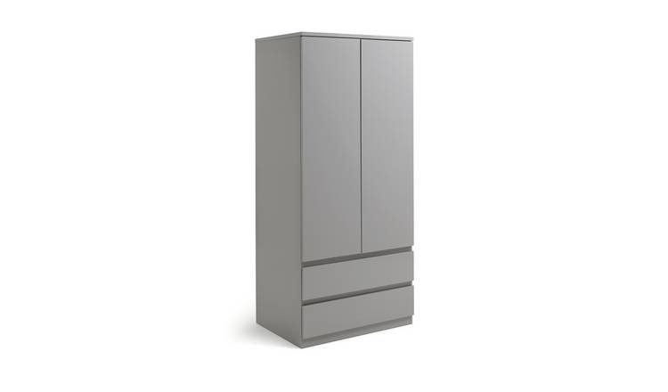 Grey 2 door wardrobe deals with drawers