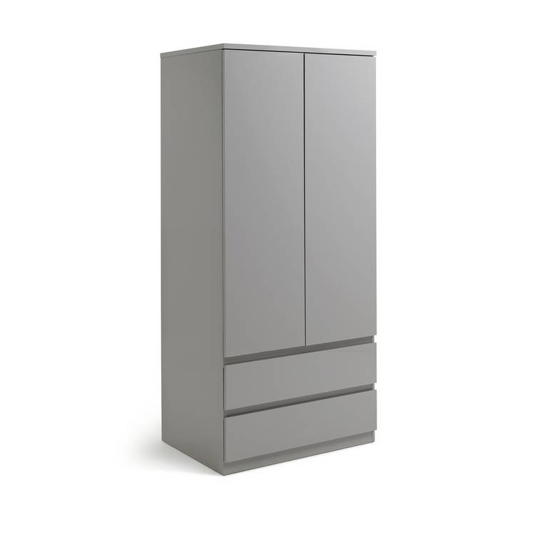 Habitat Jenson 2 Door 2 Drawer Wardrobe - Grey Gloss 0