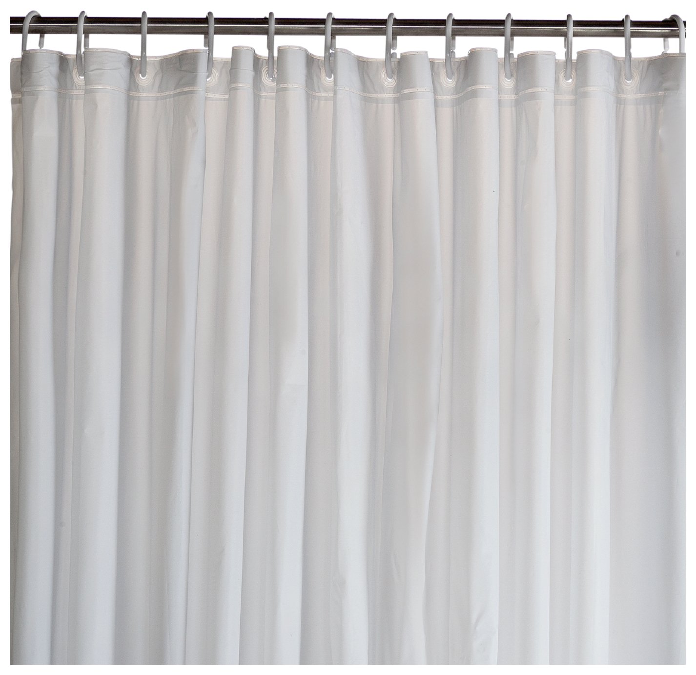 white shower curtain