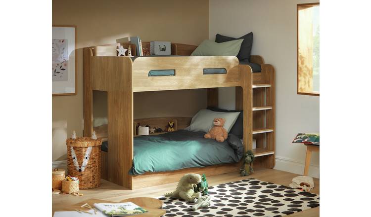 Habitat Ultimate Bunk Bed & 2 Kids Mattresses -Oak Effect