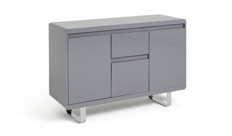 White and grey high deals gloss sideboard