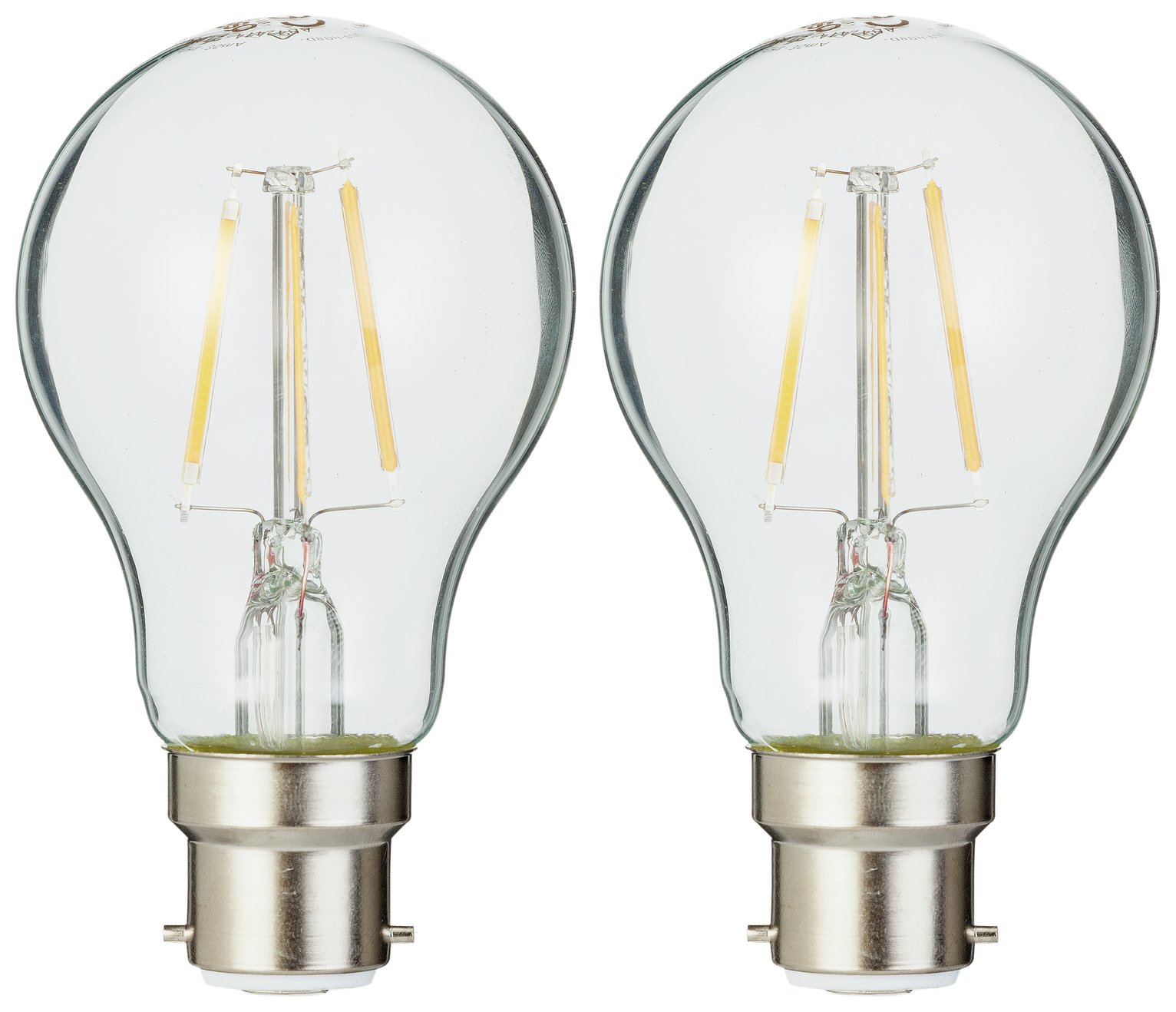 Osram 4W Filament LED BC Classic Glass GLS Bulb - Twin Pack