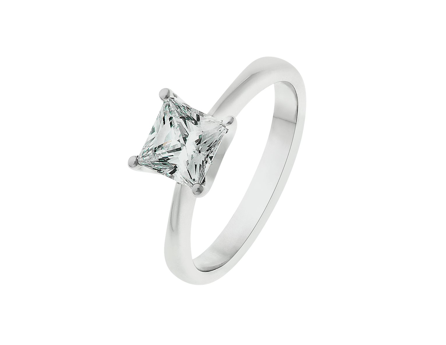 Revere Sterling Silver Princess Cut Cubic Zirconia Ring