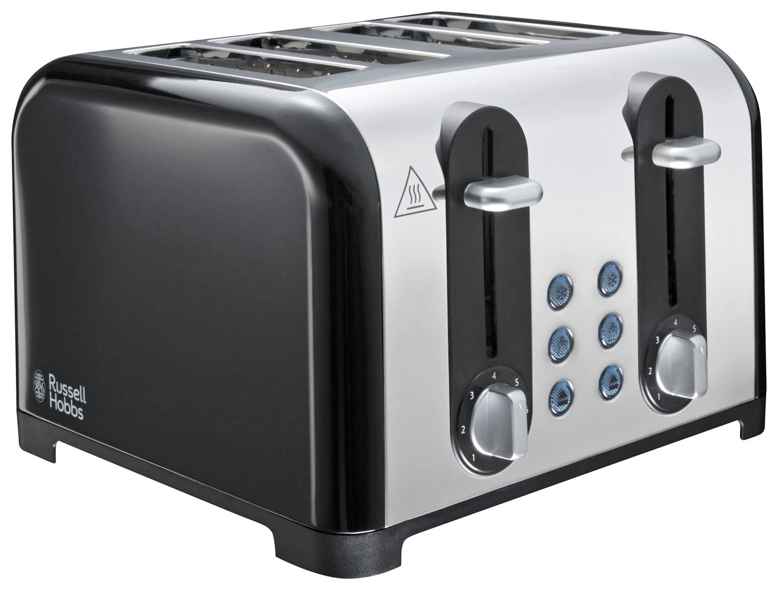 Russell Hobbs Worcester 4 Slice Black St/SteelToaster 22407