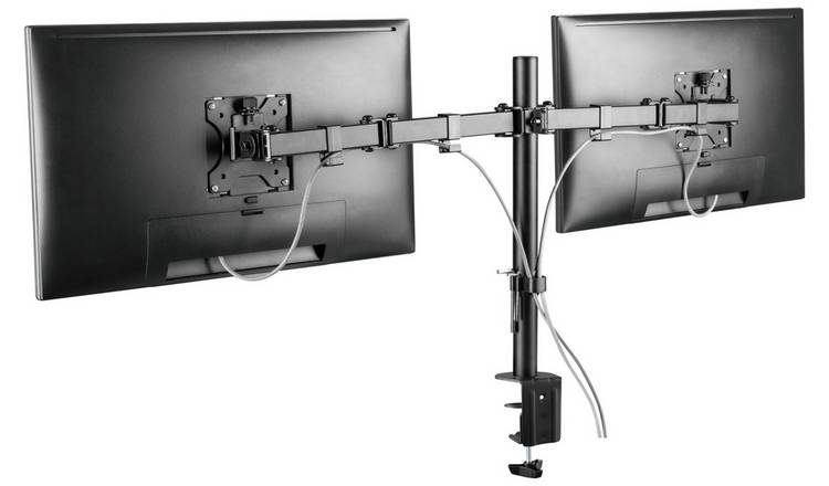 Buy Proper Av Dual Swing Arm Monitor Desk Mount Pc Monitor Stands And Brackets Argos