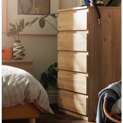 Buy Argos Home Jenson 5 Drawer Chest of Drawers Oak Effect Chest of