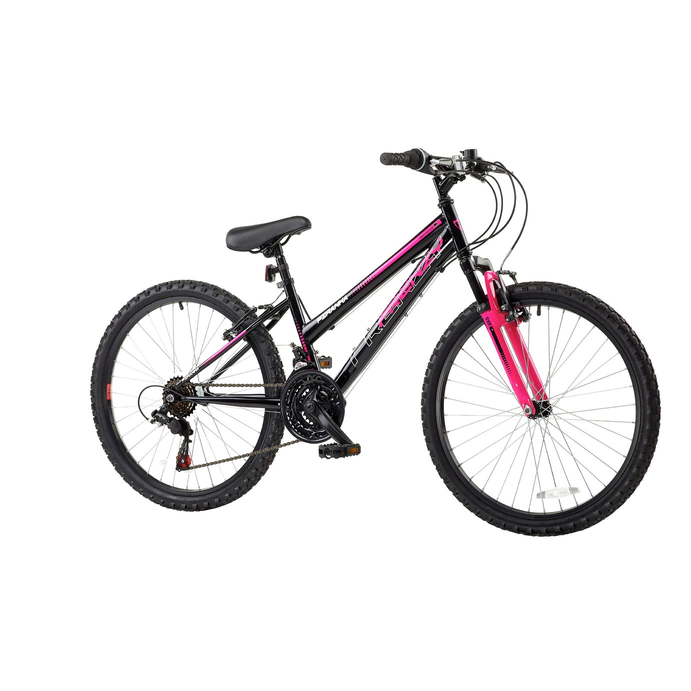 black and pink bike