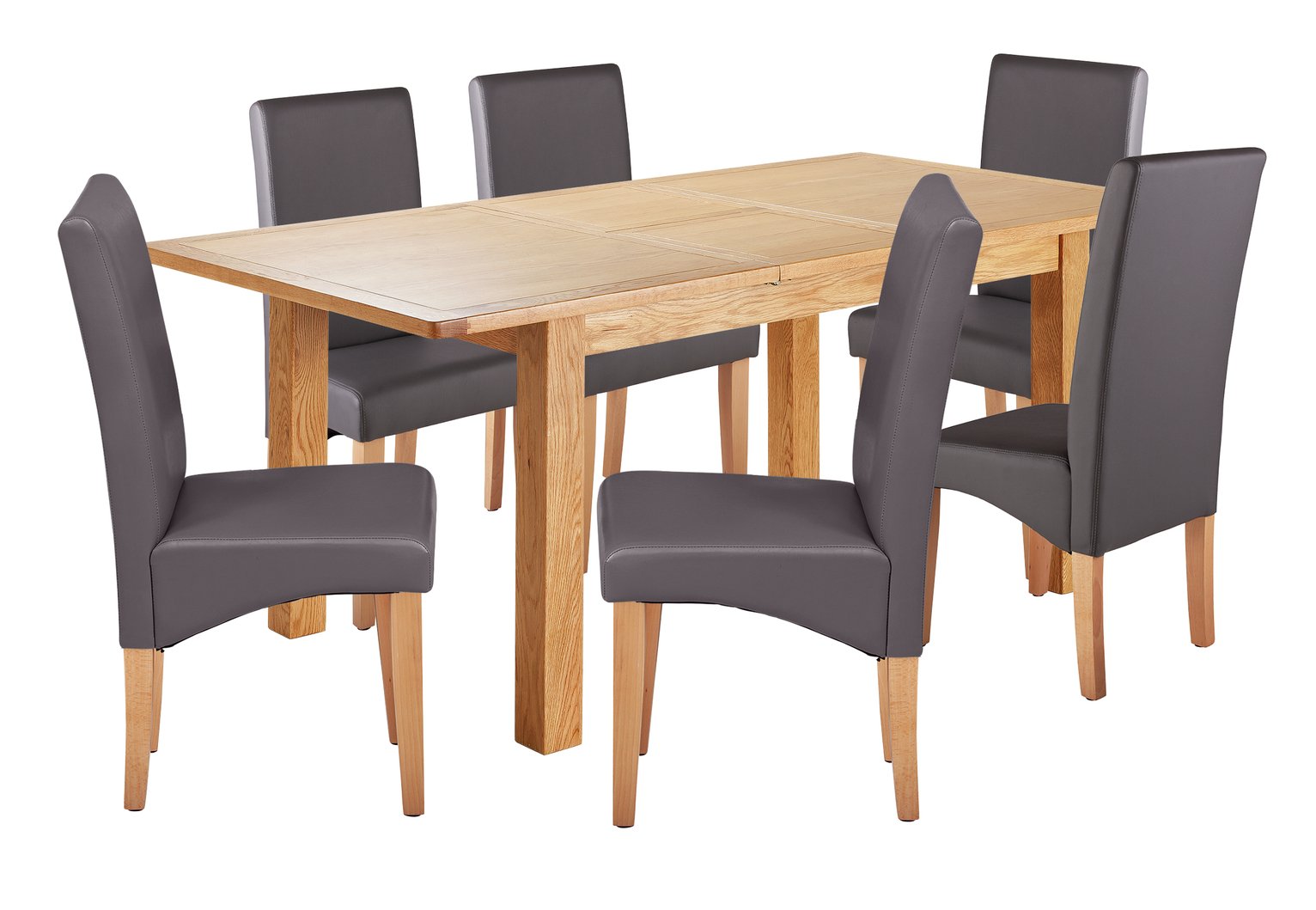 Argos Home Ashwell Extendable XL Table & 6 Chairs - Charcoal