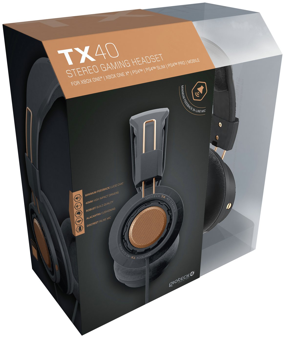 Gioteck TX-40 Xbox One, PS4, PC Headset - Black & Copper