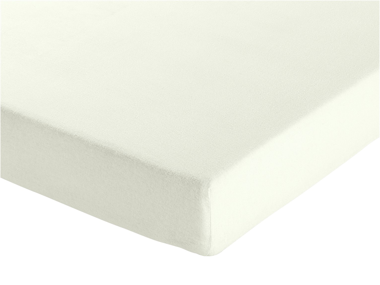 Argos Home Cream Brushed Cotton Fitted Sheet Double (8362056) Argos