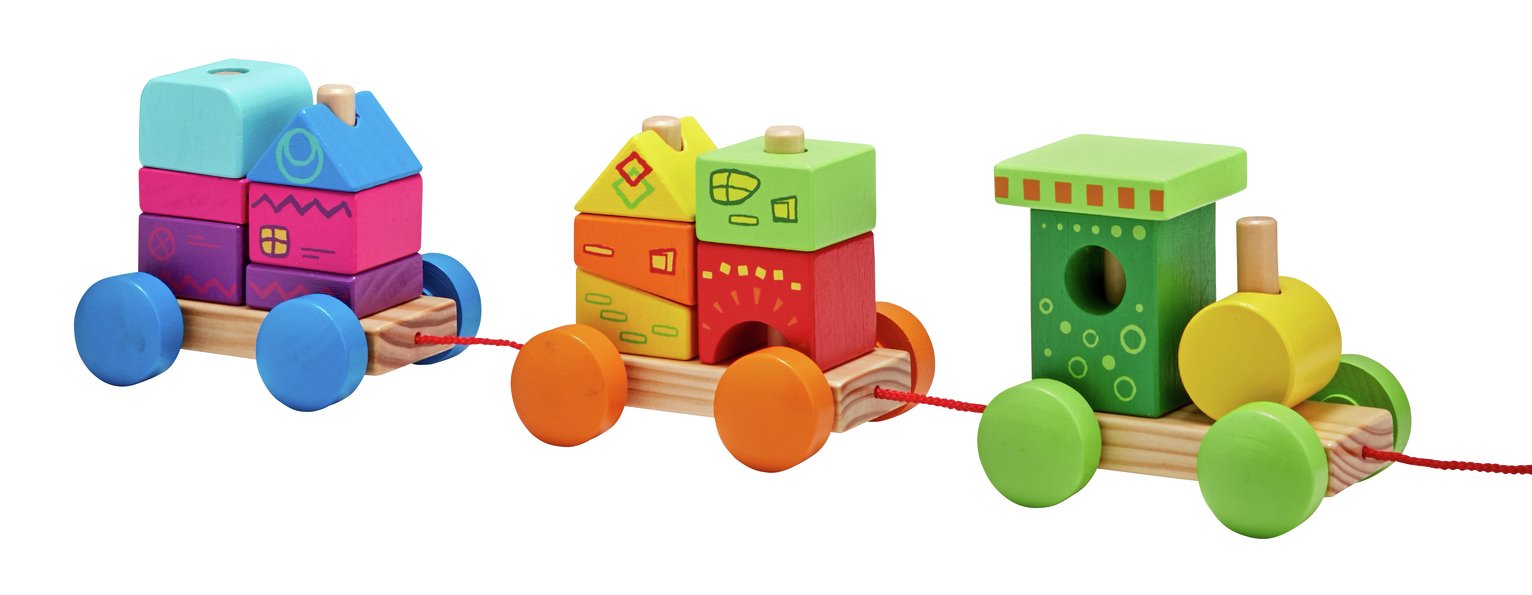 Chad Valley Stacking Blocks Wooden Train
