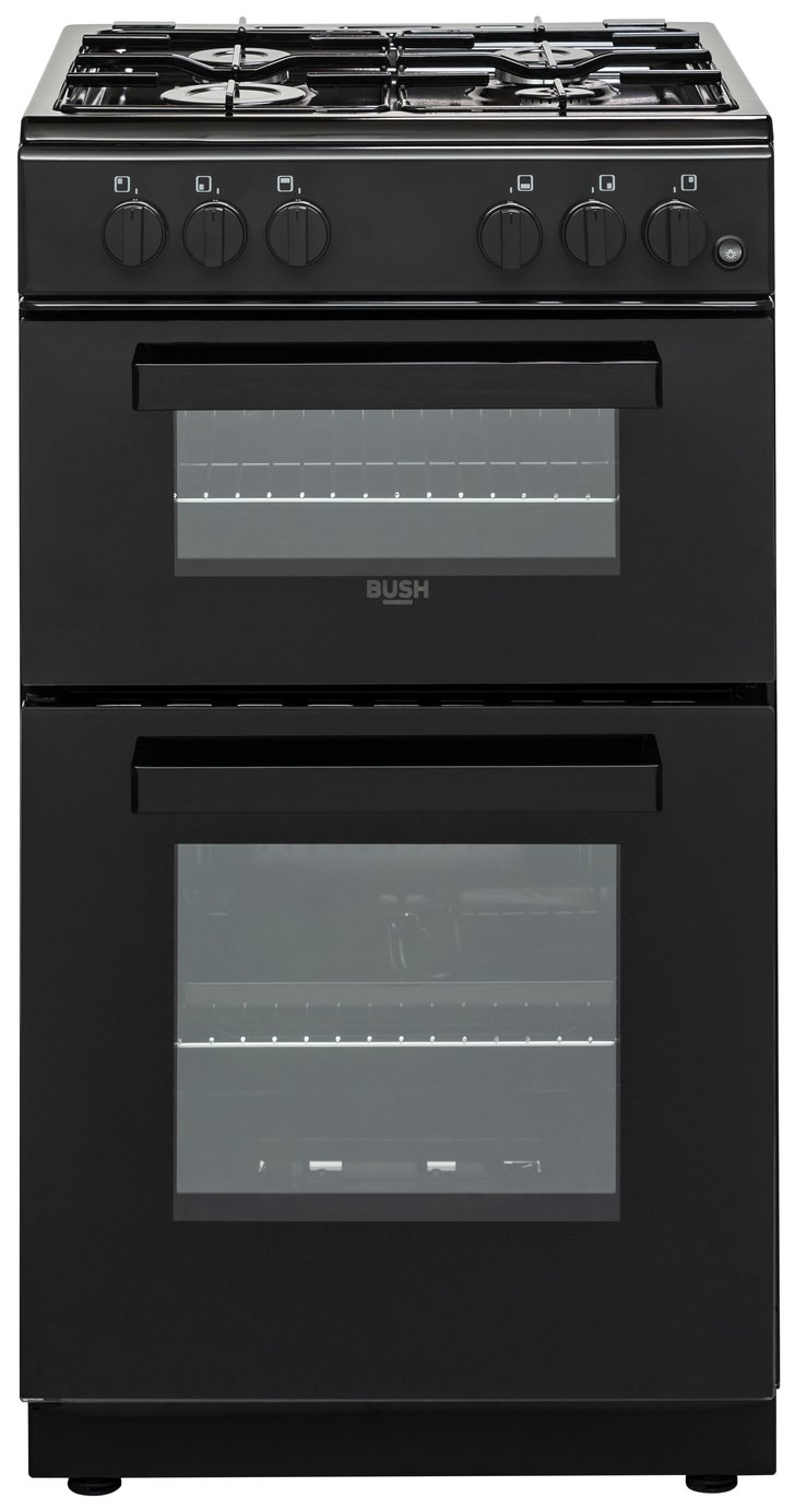 Bush BGC50DB 50cm Double Oven Gas Cooker - Black