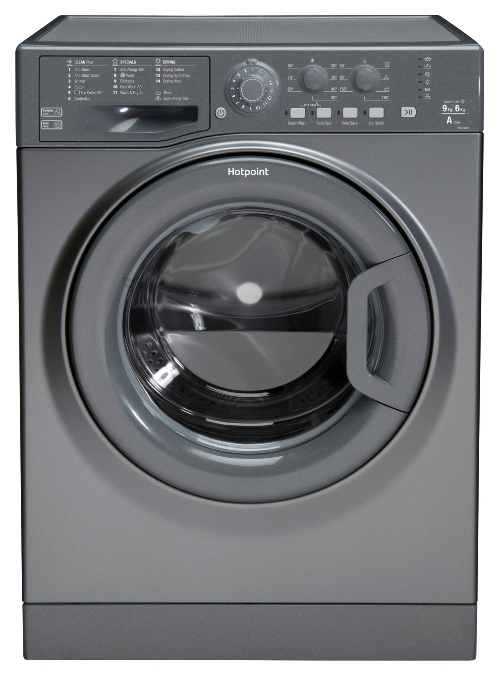 Hotpoint FDL9640G 9KG/6KG Washer Dryer - Graphite