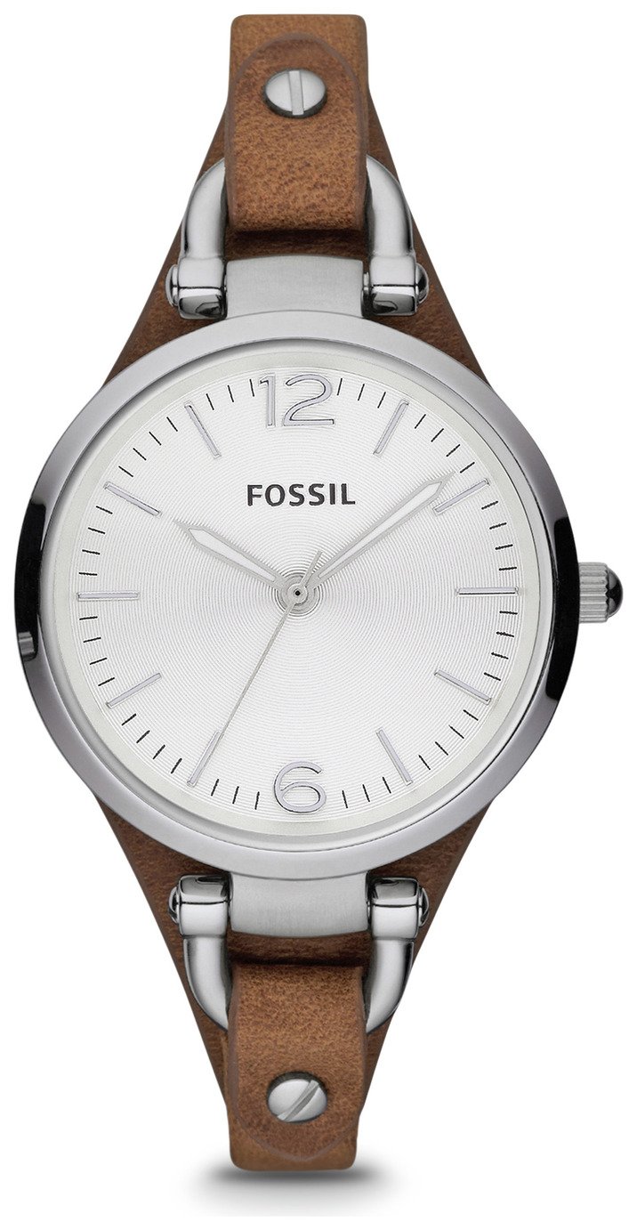 Fossil Ladies' Georgia ES3060 Petite Tan Leather Strap Watch