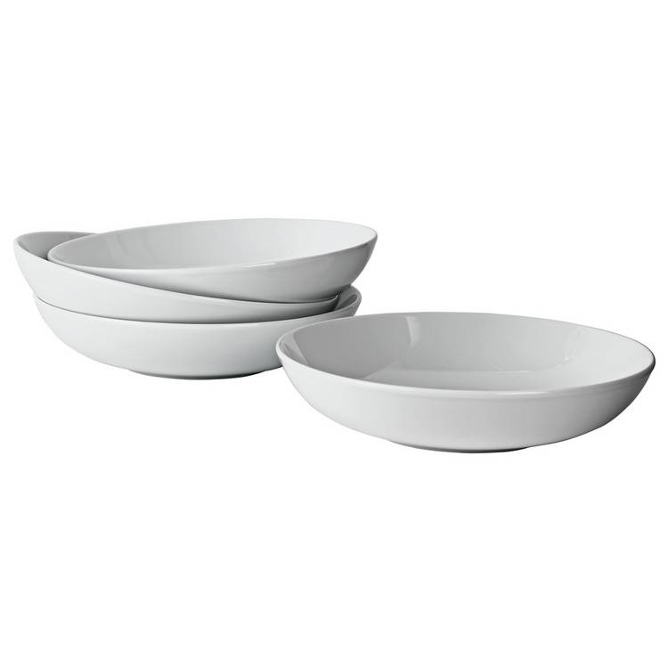 Argos Home Set of 4 Porcelain Pasta Bowls - Super White 0