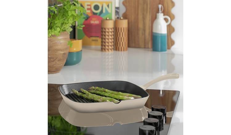 Buy Habitat 23cm Cast Iron Griddle Pan Cream Griddle pans Habitat