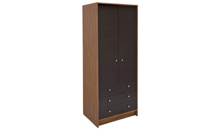 Buy Argos Home Malibu 2 Dr 3 Drw Wardrobe Black Gloss