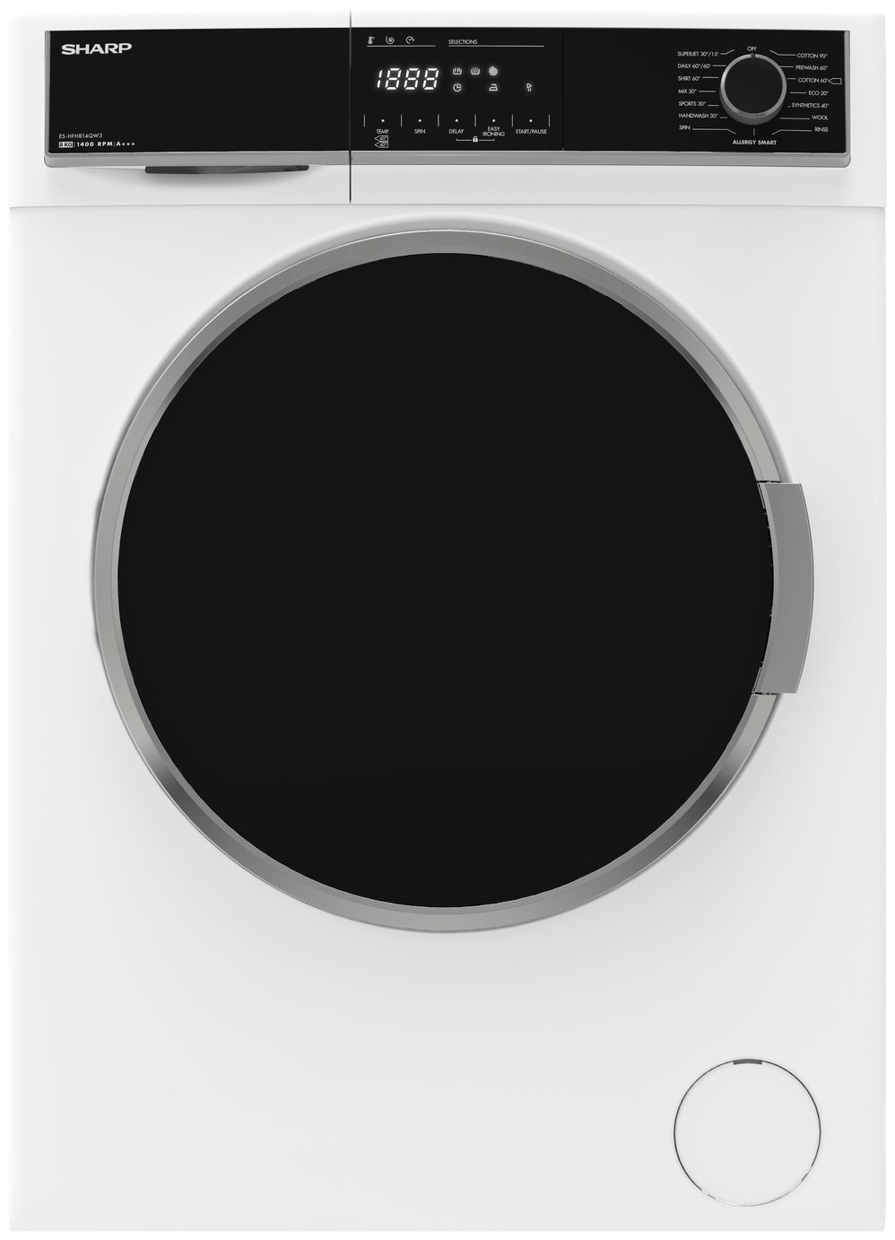 Sharp ESHFH814QW3 8KG 1400 Spin Washing Machine White (8364360