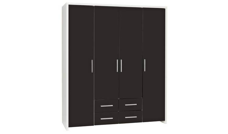 Buy Argos Home Broadway 4 Dr 4 Drw Wardrobe Blk Gloss