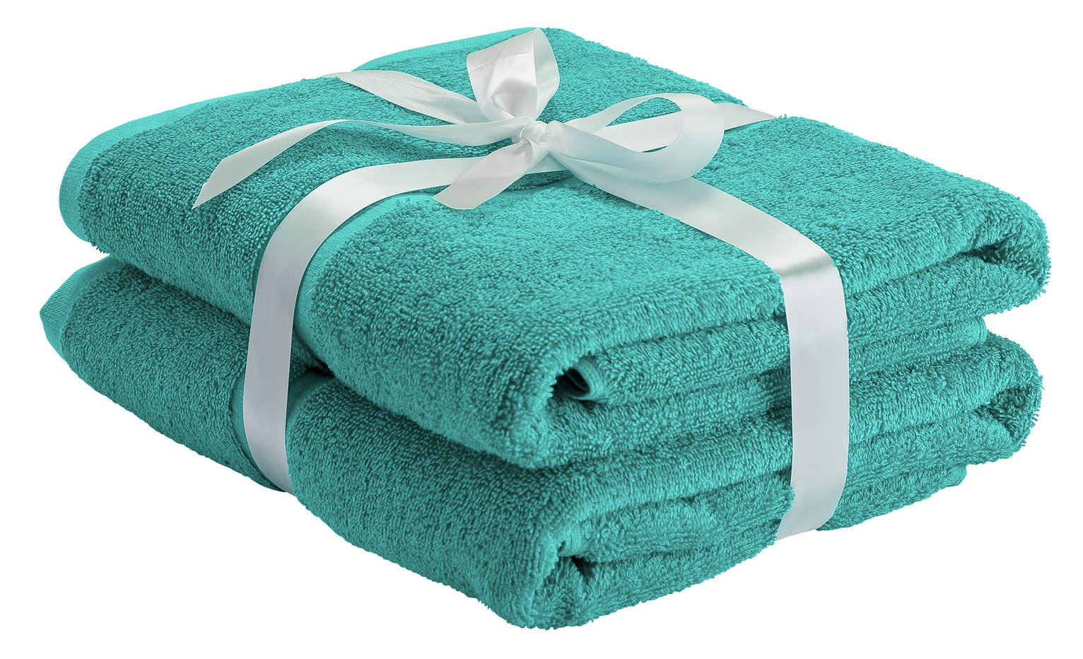 teal green towels