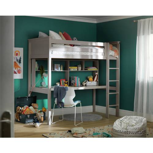 Buy Argos Home Brooklyn Grey High Sleeper Bed, Desk & Shelf | Kids beds ...