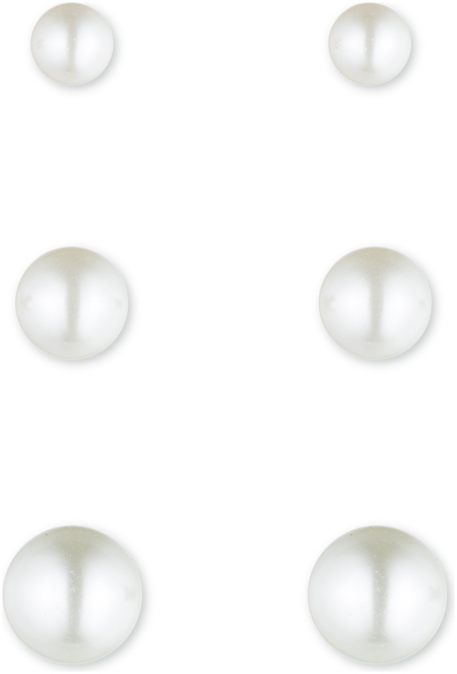 Anne Klein Faux Pearl Stud Earrings - Set of 3