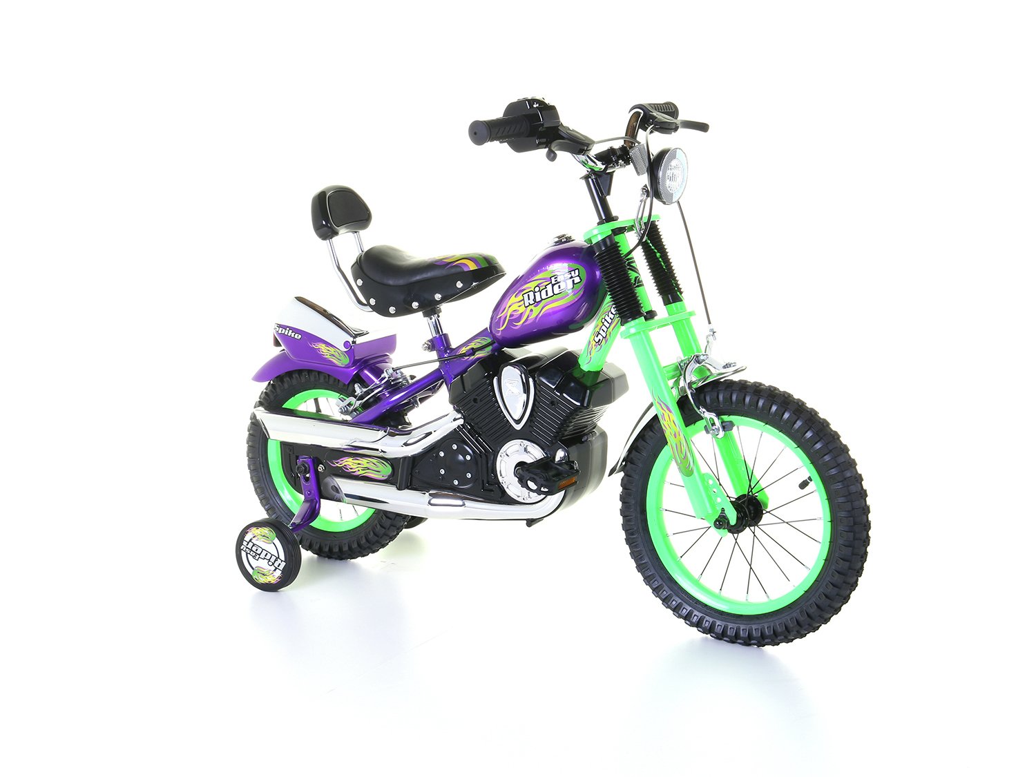 spike easy rider green chopper 14 inch wheel size kids bike