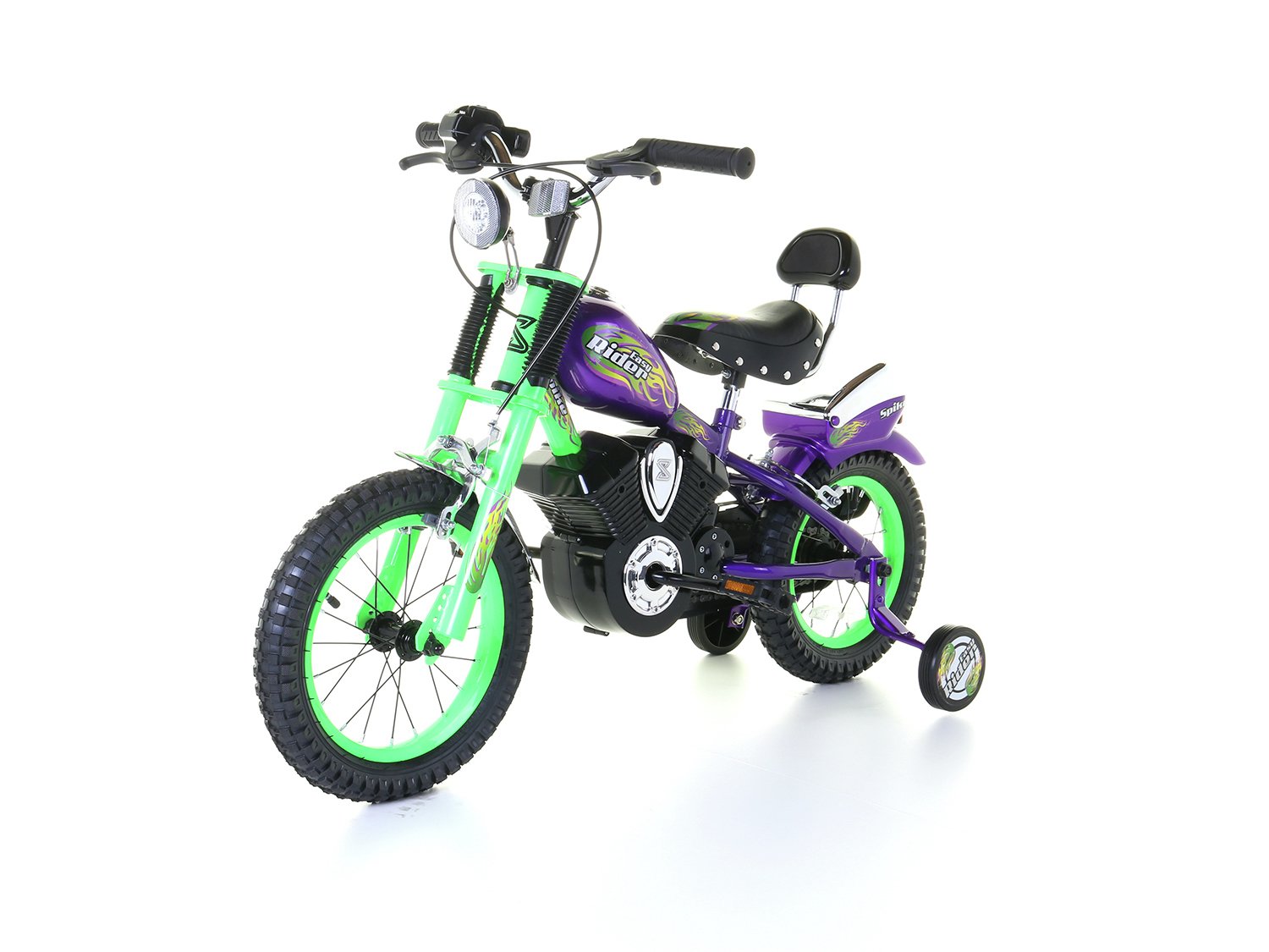 spike easy rider green chopper 14 inch wheel size kids bike