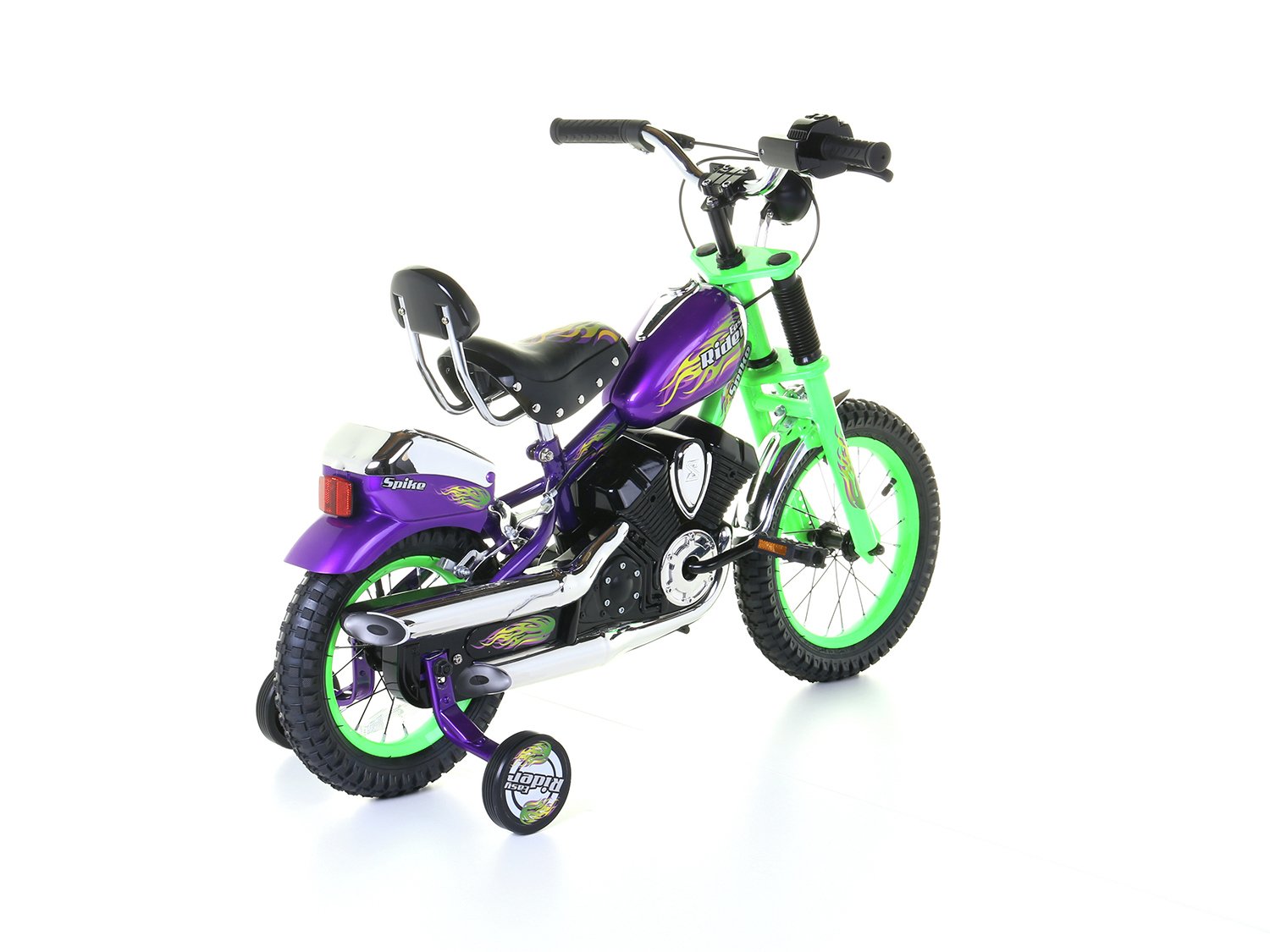 spike easy rider green chopper 14 inch wheel size kids bike