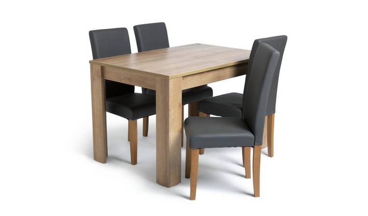 Buy Argos Home Miami Extending Table & 4 Charcoal Chairs Dining table