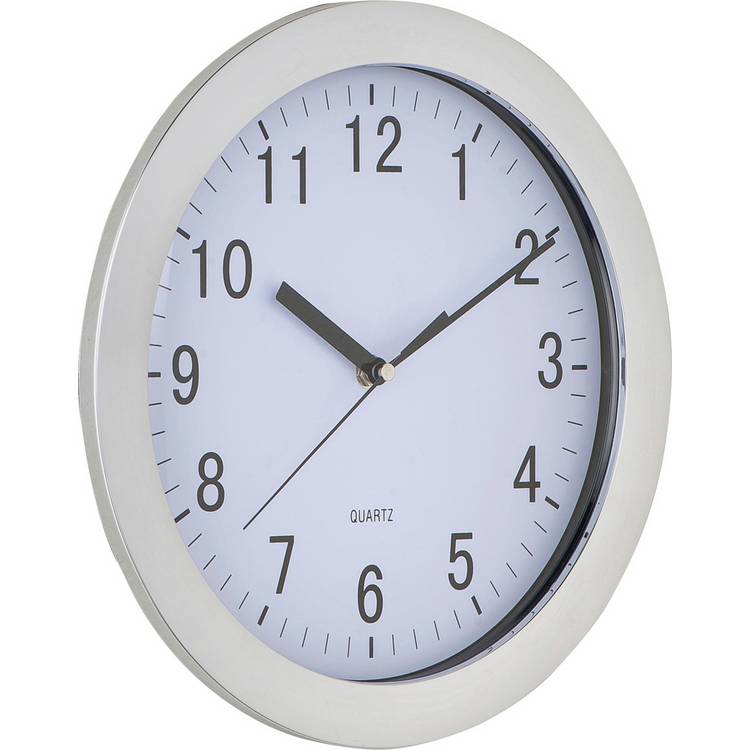 Habitat Quartz Wall Clock - Chrome 0