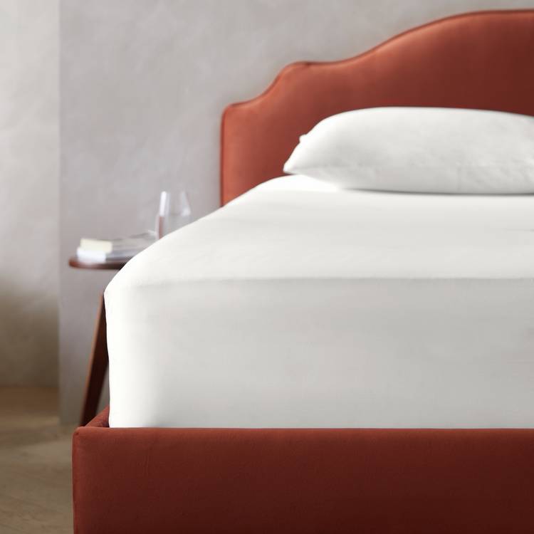 Habitat Egyptian Cotton 400TC Cream Fitted Sheet - Double 0