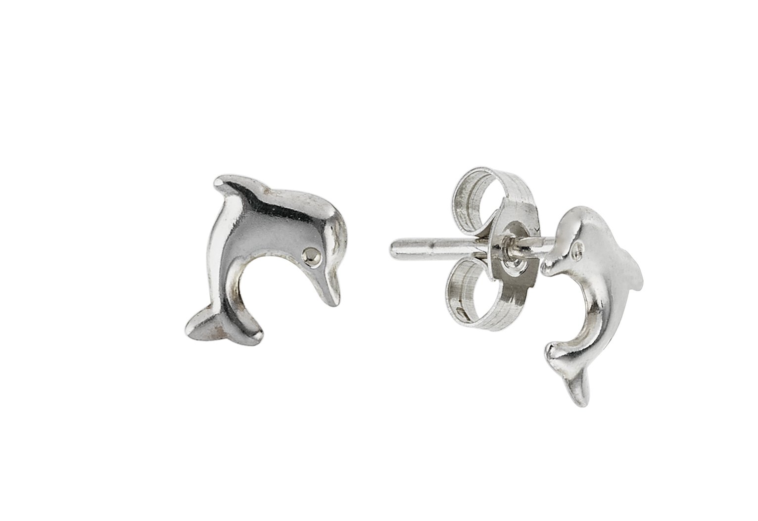 Revere Sterling Silver Dolphin Stud Earrings