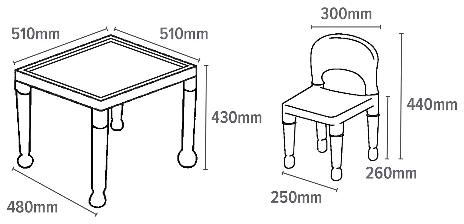 argos childrens plastic table and chairs