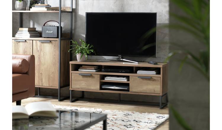 Oak style tv deals unit