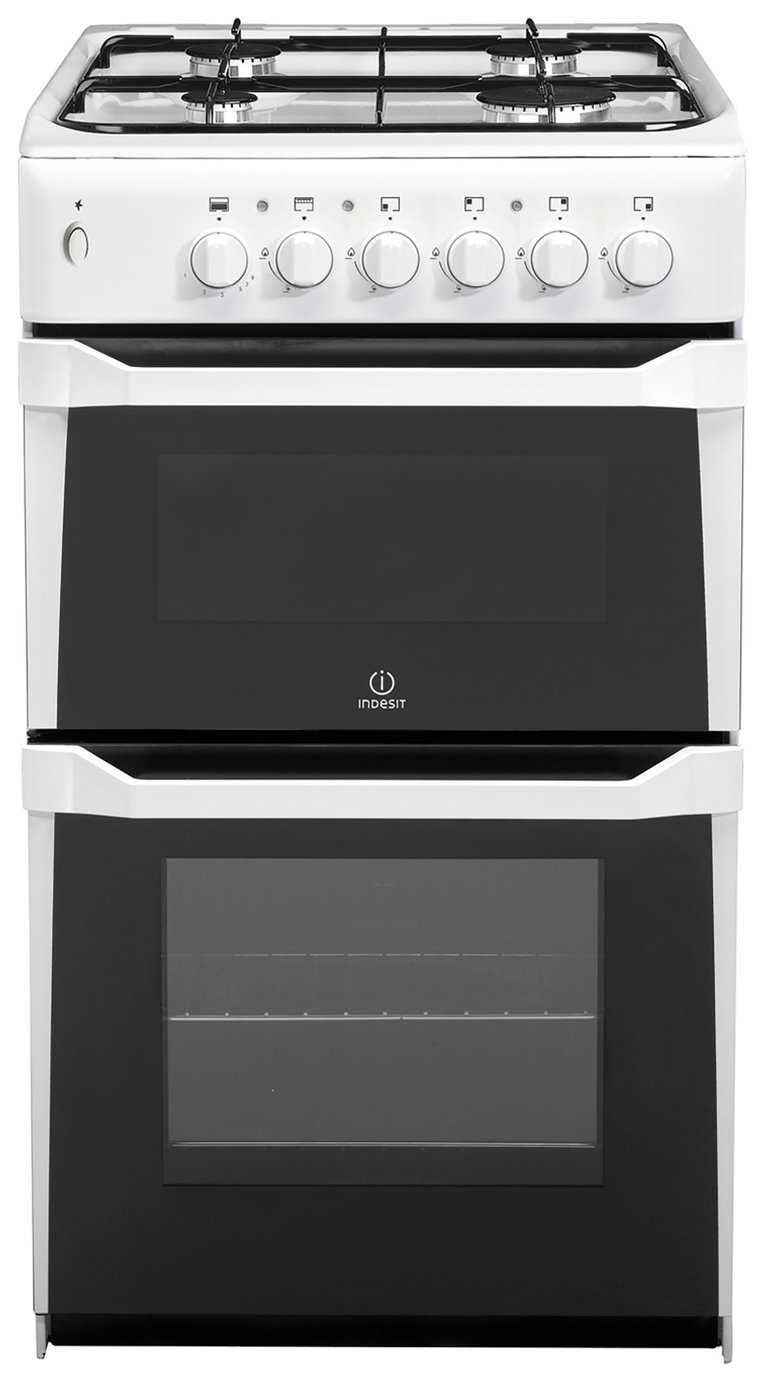 Indesit ITL50GW Twin Gas Cooker - White