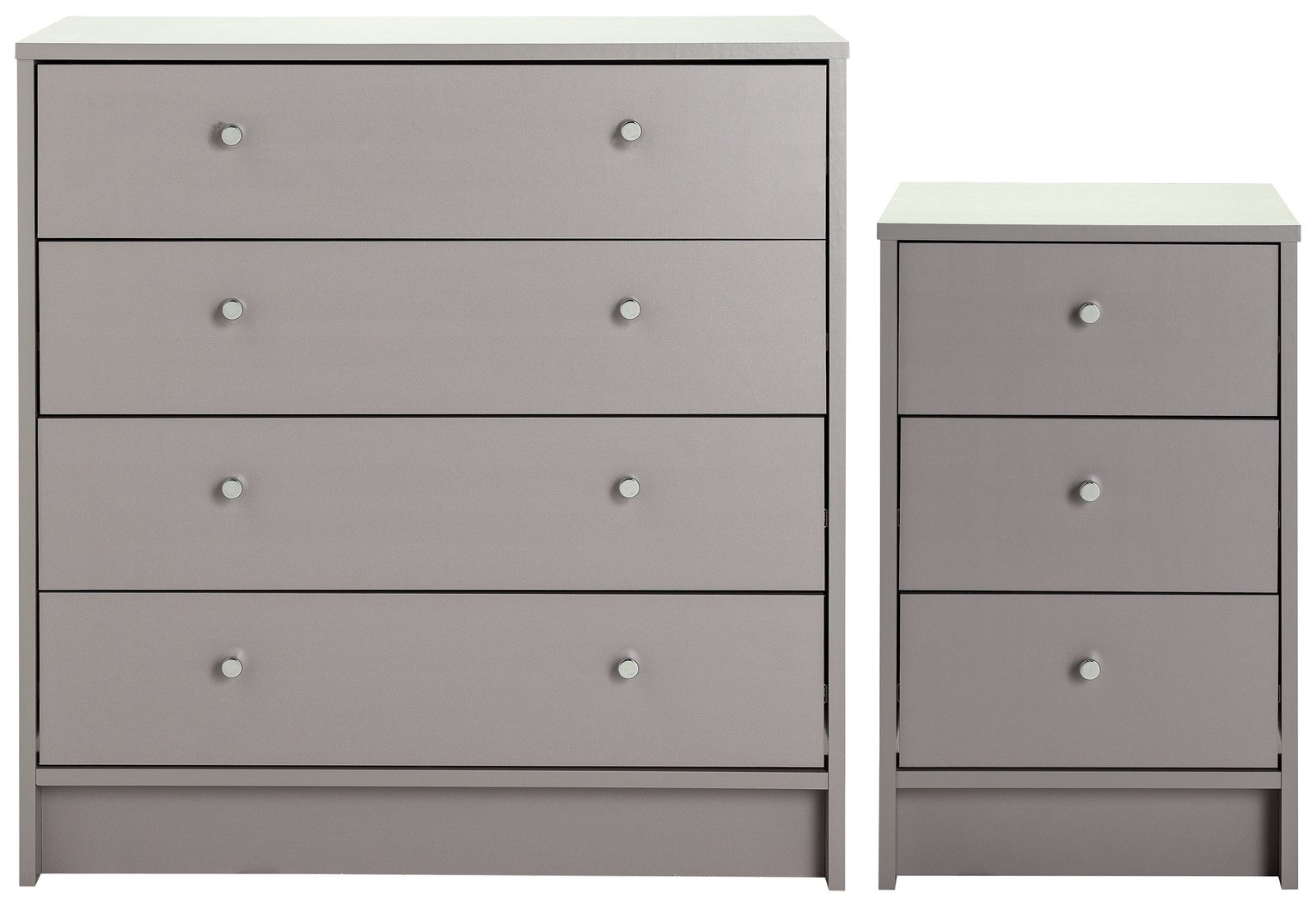 Argos Home Malibu Bedside Table & 4 Drawer Chest Set - Grey