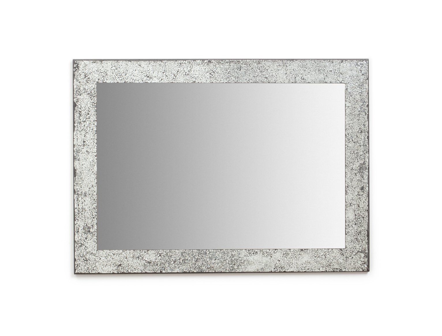 Argos Home India Crackle Glass Wall Mirror - Silver