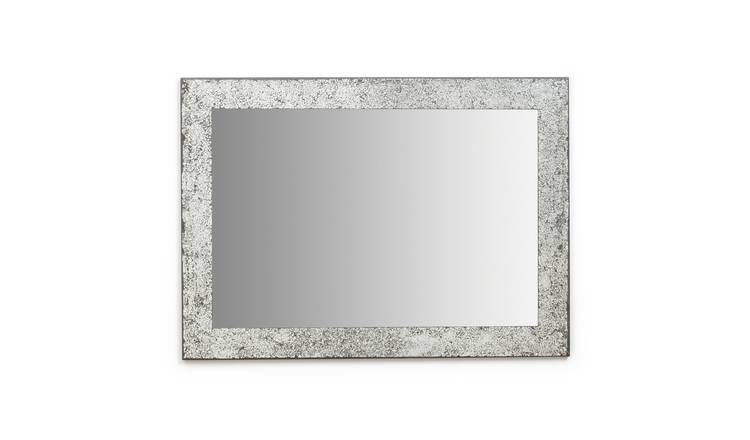 Argos Home India Crackle Glass Wall Mirror - Silver