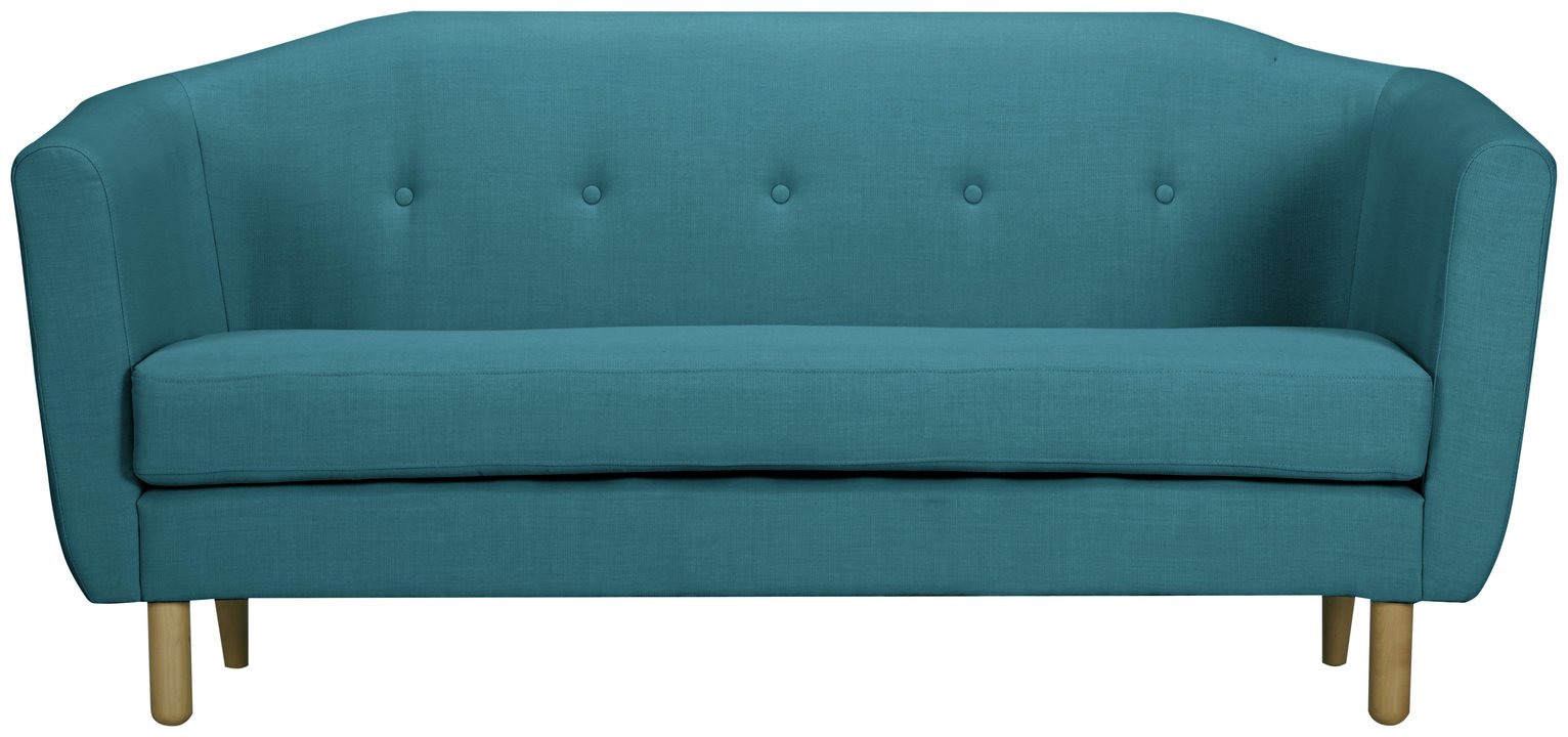 Argos Home Elin 3 Seater Fabric Sofa - Teal