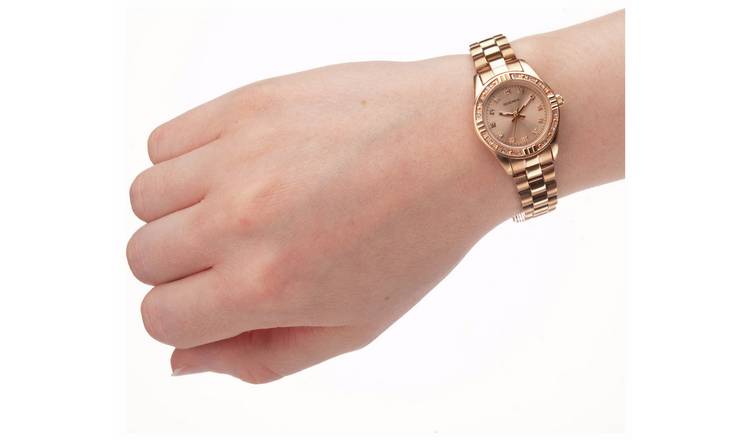 Sekonda Ladies Stone Set Rose Gold Plated Bracelet Watch
