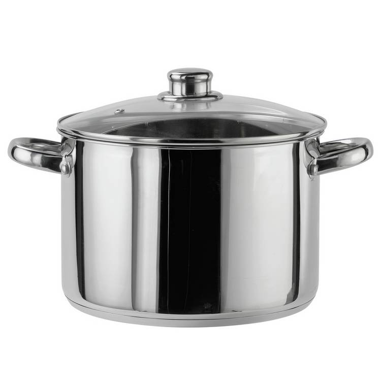 Argos Home 24cm Stainless Steel Stock Pot 0