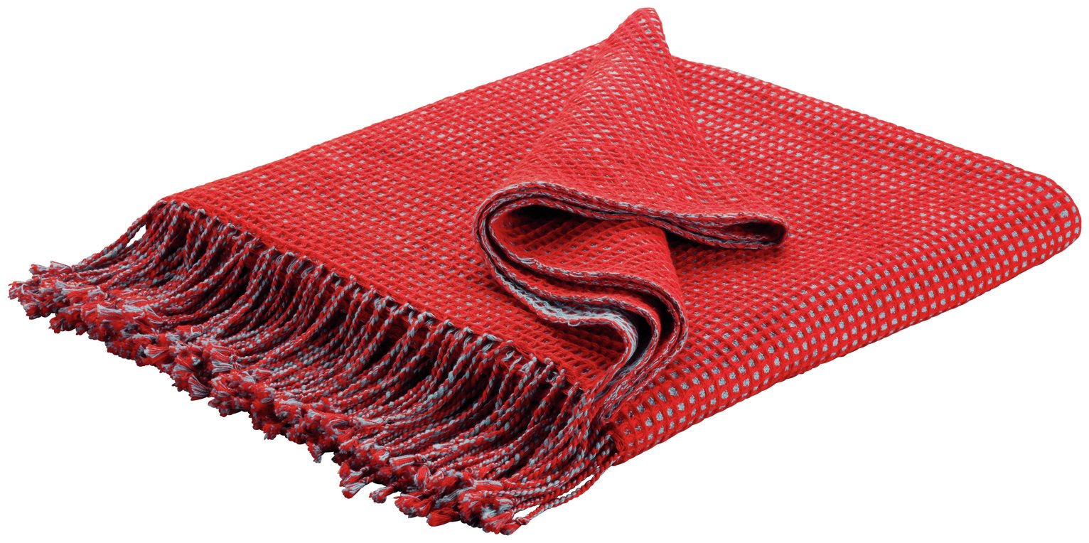 Habitat Abban 150x170cm Throw - Tomato